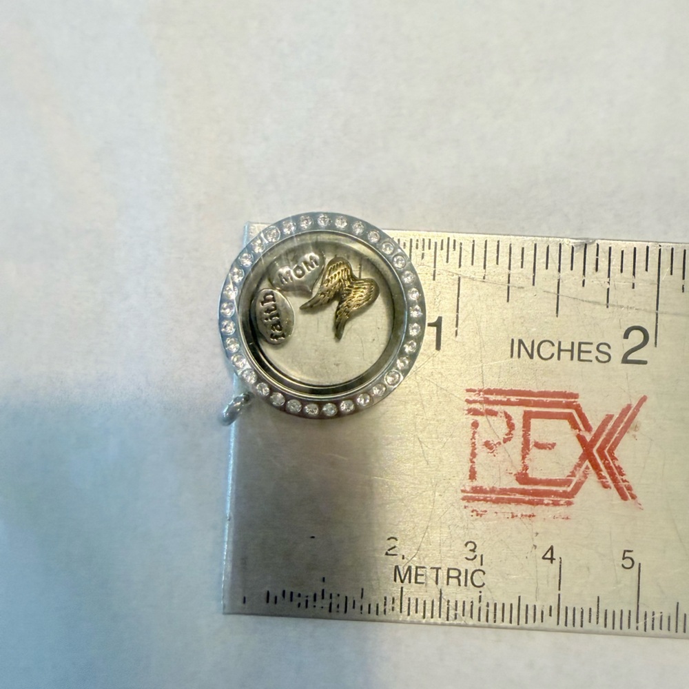 7 Origami Owl Gold and Silver Floating Locket Charms with Crystal Accents - Picture 11 of 12
